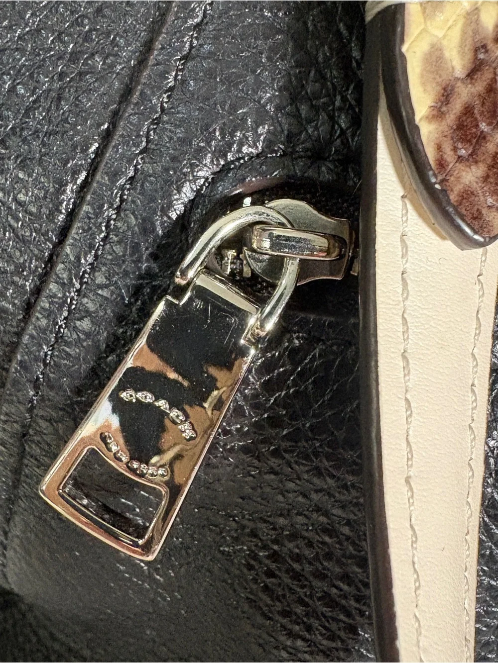 Coach Prairie Satchel Black Pebbled Leather Snake Embossed Crossbody